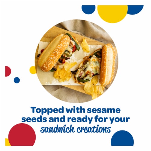 Wonder Bread Philly Steak Rolls, White Bread Sub Rolls, 6 Count Perspective: left