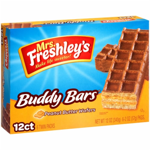 Mrs. Freshley's Buddy Bars Peanut Butter Wafers Perspective: left