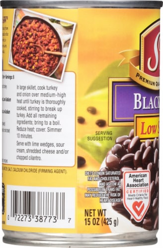 S&W® Low Sodium Black Beans Perspective: left