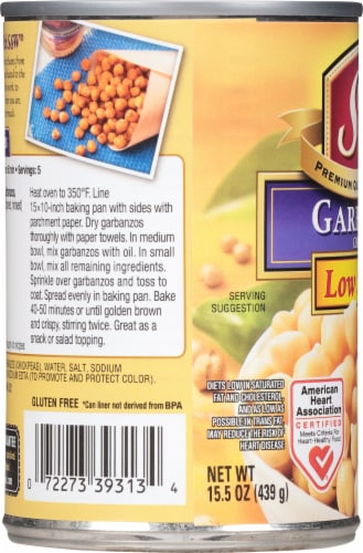 S&W Reduced Sodium Premium Garbanzo Beans Perspective: left