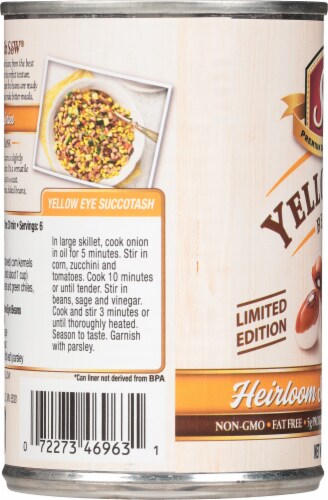S&W Heirloom Yellow Eye Canned Beans Perspective: left