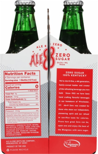 Diet Ale-8-One® Zero Sugar Soda Bottles Perspective: left