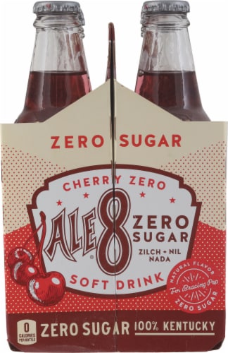 Ale-8-One® Zero Sugar Cherry Soda Bottles Perspective: left