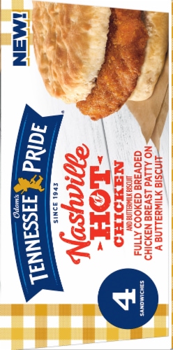 Odom's Tennessee Pride Nashville Hot Chicken and Biscuit Sandwiches Perspective: left