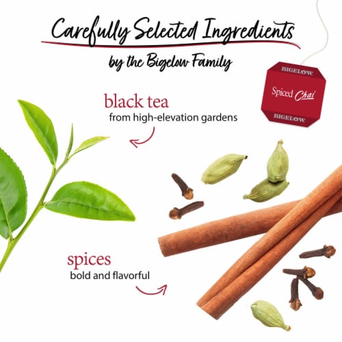 Bigelow Spiced Chai Black Tea Bags Perspective: left