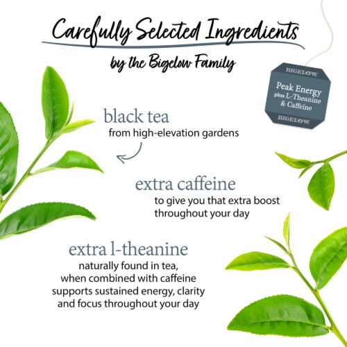 Bigelow® Peak Energy™ Plus Extra L-Theanine & Caffeine Black Tea Bags Perspective: left