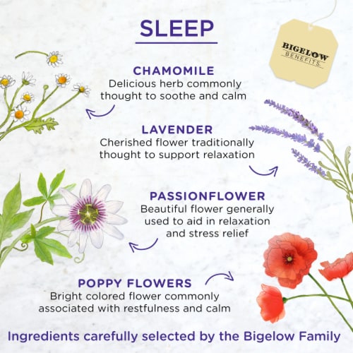Bigelow® Benefits Sleep Chamomile & Lavender Caffeine Free Herbal Tea Bags Perspective: left