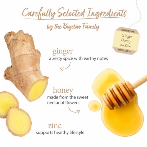 Bigelow® Ginger Honey Caffeine Free Plus Zinc Herbal Tea Bags Perspective: left