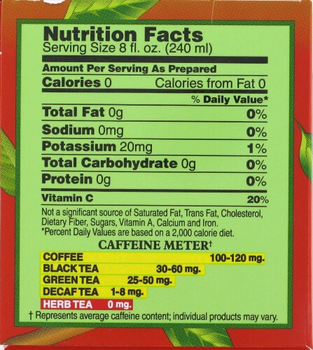 Bigelow Spiced Apple Cider Herb Tea Perspective: left