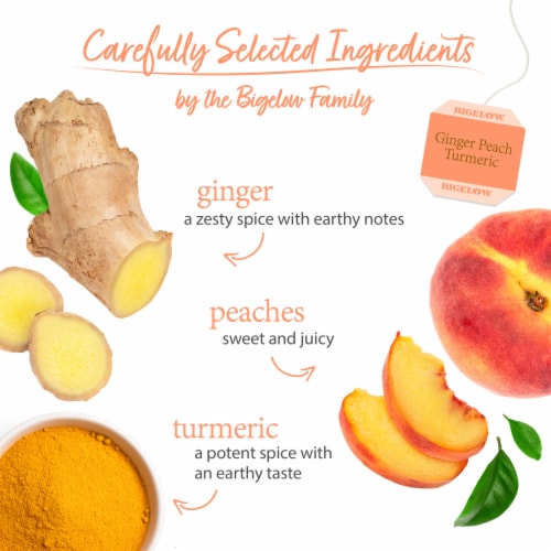 Bigelow® Ginger Peach Turmeric Herbal Tea Bags Perspective: left