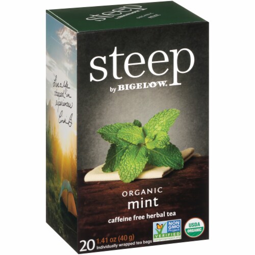 Bigelow Steep Organic Mint Herbal Tea Perspective: left