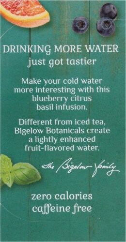 Bigelow Botanicals Cold Water Infusion Blueberry Citrus Basil Herbal Tea Bags Perspective: left