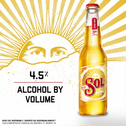 Sol Cerveza Mexican Import Lager Beer Perspective: left