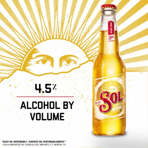Sol Cerveza Mexican Import Lager Beer Perspective: left