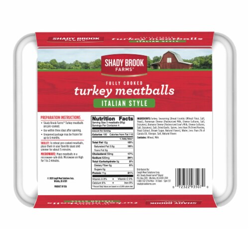 Shady Brook Farms® Fully Cooked Italian Style Turkey Meatballs Perspective: left