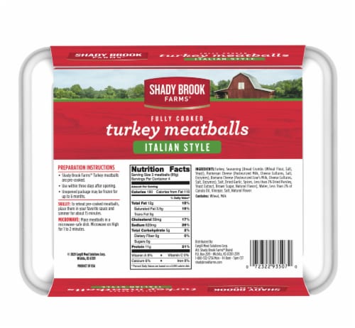 Shady Brook Farms® Fully Cooked Italian Style Turkey Meatballs Perspective: left