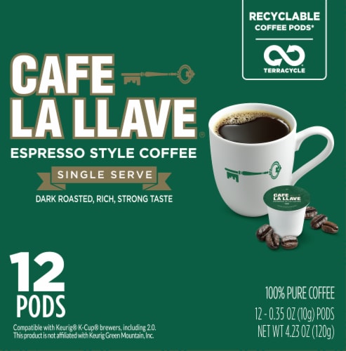 Cafe La Llave® Espresso Style Coffee Pods Perspective: left