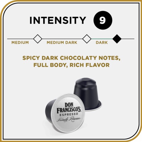 Don Francisco's® Coffee Pods for Nespresso Original Machines Espresso Clasico Dark Roast Perspective: left