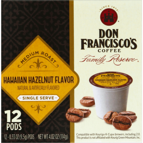 Don Francisco's® Coffee Family Reserve® Hawaiian Hazelnut Flavor Medium Roast Coffee Pods Perspective: left
