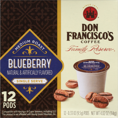 Don Francisco's® Blueberry Medium Roast Coffee Pods Perspective: left