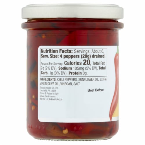 DeLallo® Whole Calabrian Chili Peppers Perspective: left