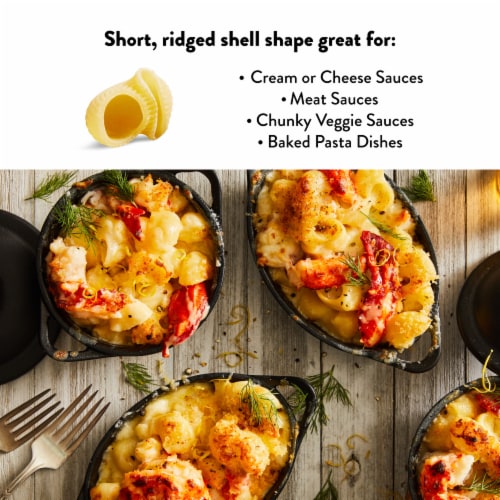 DeLallo® Shellbow No. 37 Cut Pasta Perspective: left