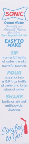 Sonic™ Ocean Water™ Zero Sugar Drink Mix Singles to Go! Perspective: left