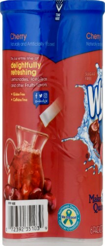 Wyler's Light Cherry Low Calorie Drink Mix Packets Perspective: left