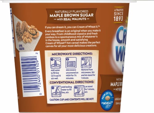 Cream of Wheat® Maple Brown Sugar With Walnuts Instant Hot Cereal Perspective: left