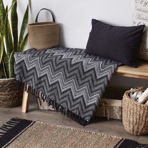 Black chevron throw sale
