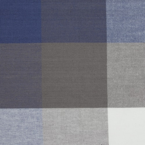 DII French Blue Tri Color Check Tablecloth Perspective: left
