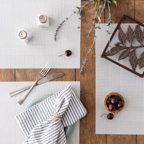 DII White PVC Doubleframe Placemat 6 Piece Perspective: left