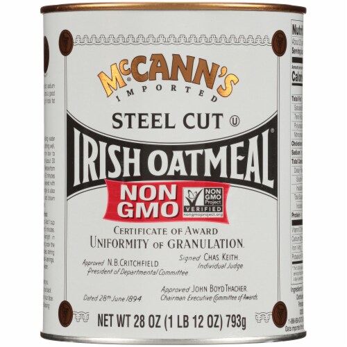 McCann's Imported Kosher Steel Cut Irish Oatmeal - Non-GMO Project Verified Oatmeal Perspective: left