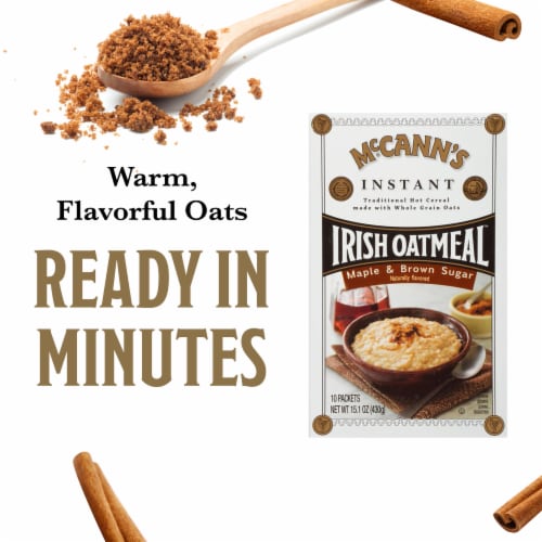 McCann's Maple & Brown Sugar Instant Irish Oatmeal Perspective: left