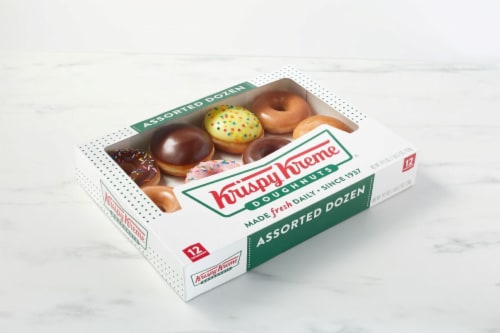 Krispy Kreme® Assorted Dozen Doughnuts Perspective: left