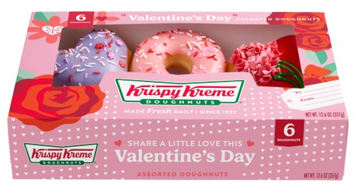 Krispy Kreme® Hearts In Bloom Assorted Doughnuts Perspective: left