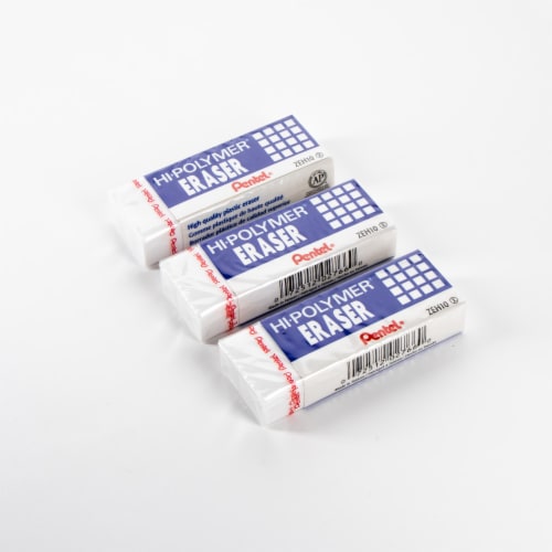 Pentel Hi-Polymer Erasers - White Perspective: left