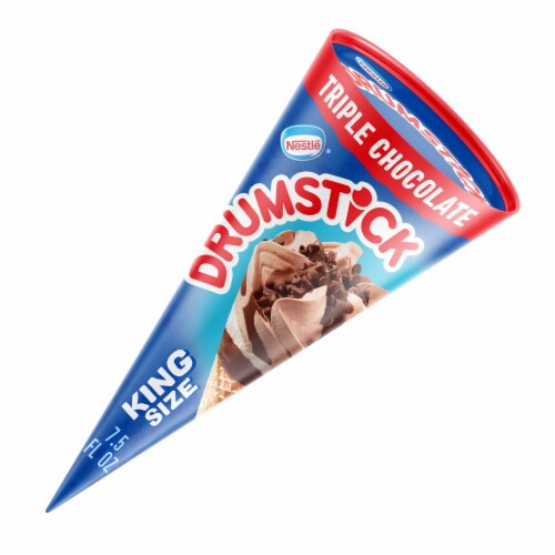 Drumstick Triple Chocolate Ice Cream King Size Perspective: left
