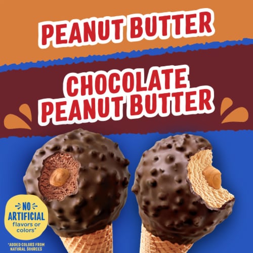 Drumstick Chocolate and Peanut Butter Sundae Cones Variety Pack, 8 Count Perspective: left