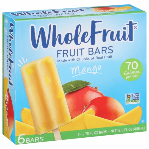 Whole Fruit Mango Fruit Bars 6 - 2.75 fl oz Bars Perspective: left