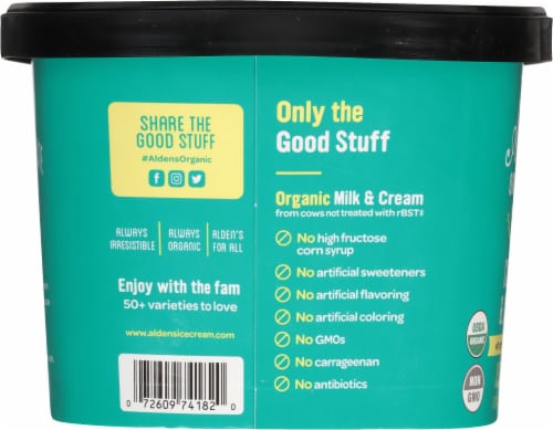 Alden's Organic Cookies & Cream Ice Cream Perspective: left