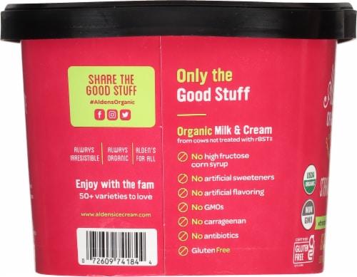 Alden's Organic® Strawberry Ice Cream Perspective: left