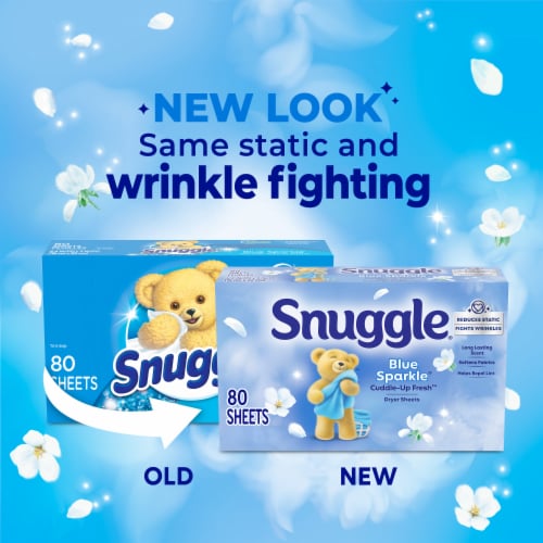 Snuggle® Blue Sparkle Fabric Softener Dryer Sheets Perspective: left