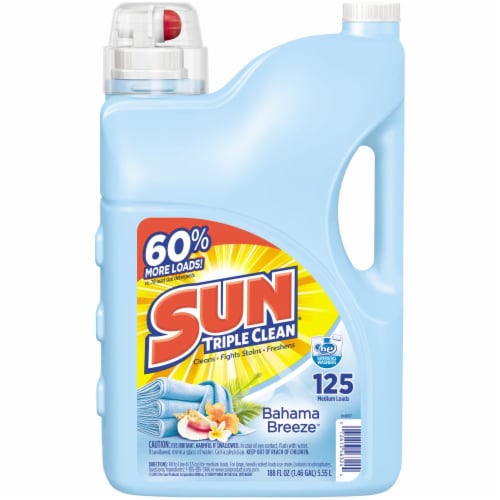 Sun Triple Clean Bahama Breeze Liquid Laundry Detergent Perspective: left