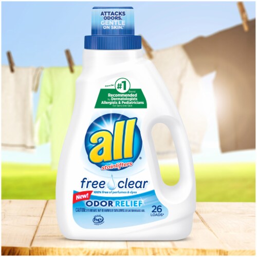 All Free Clear with Stainlifters Odor Relief Liquid Laundry Detergent Perspective: left