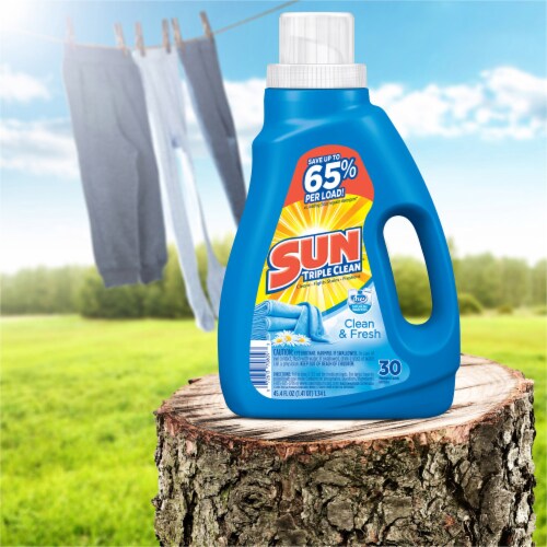 Sun Triple Clean Clean & Fresh Scent Liquid Laundry Detergent Perspective: left