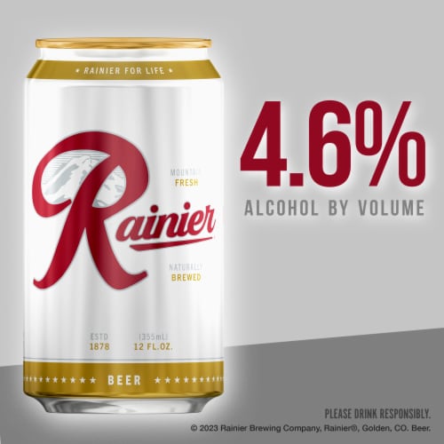 Rainier Beer American Lager Domestic Beer Perspective: left