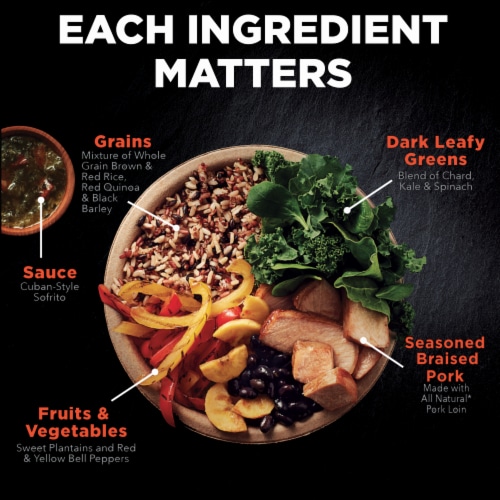 Healthy Choice Power Bowls Cuban-Inspired Pork Frozen Meal Perspective: left