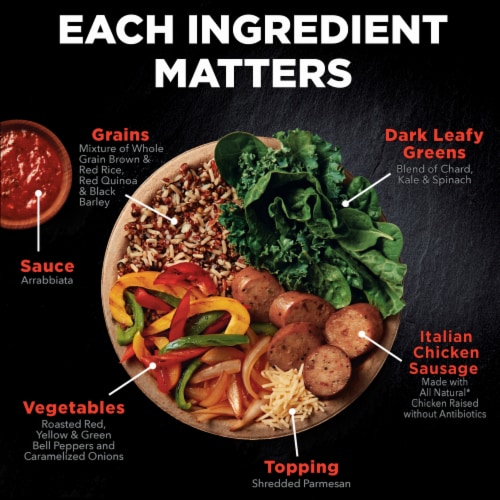 Healthy Choice Power Bowls Italian Chicken Sausage & Peppers Meal - 9.25 Ounce Frozen Meal Perspective: left
