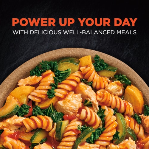 Healthy Choice Power Bowls Roasted Red Pepper Romesco Chicken Pasta Frozen Meal Perspective: left